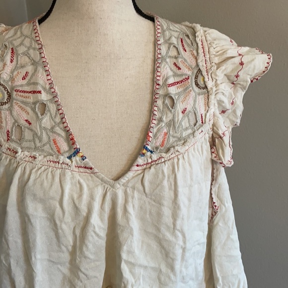 Free People boho top Free People Hailey Embroidered Top - Natural - Picture 5 of 13